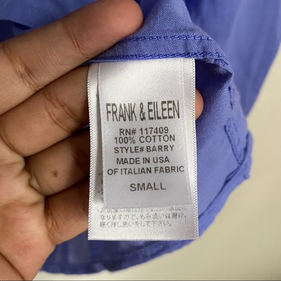 Frank And Eileen Barry Blue Button Down Shirt - Picture 5 of 6